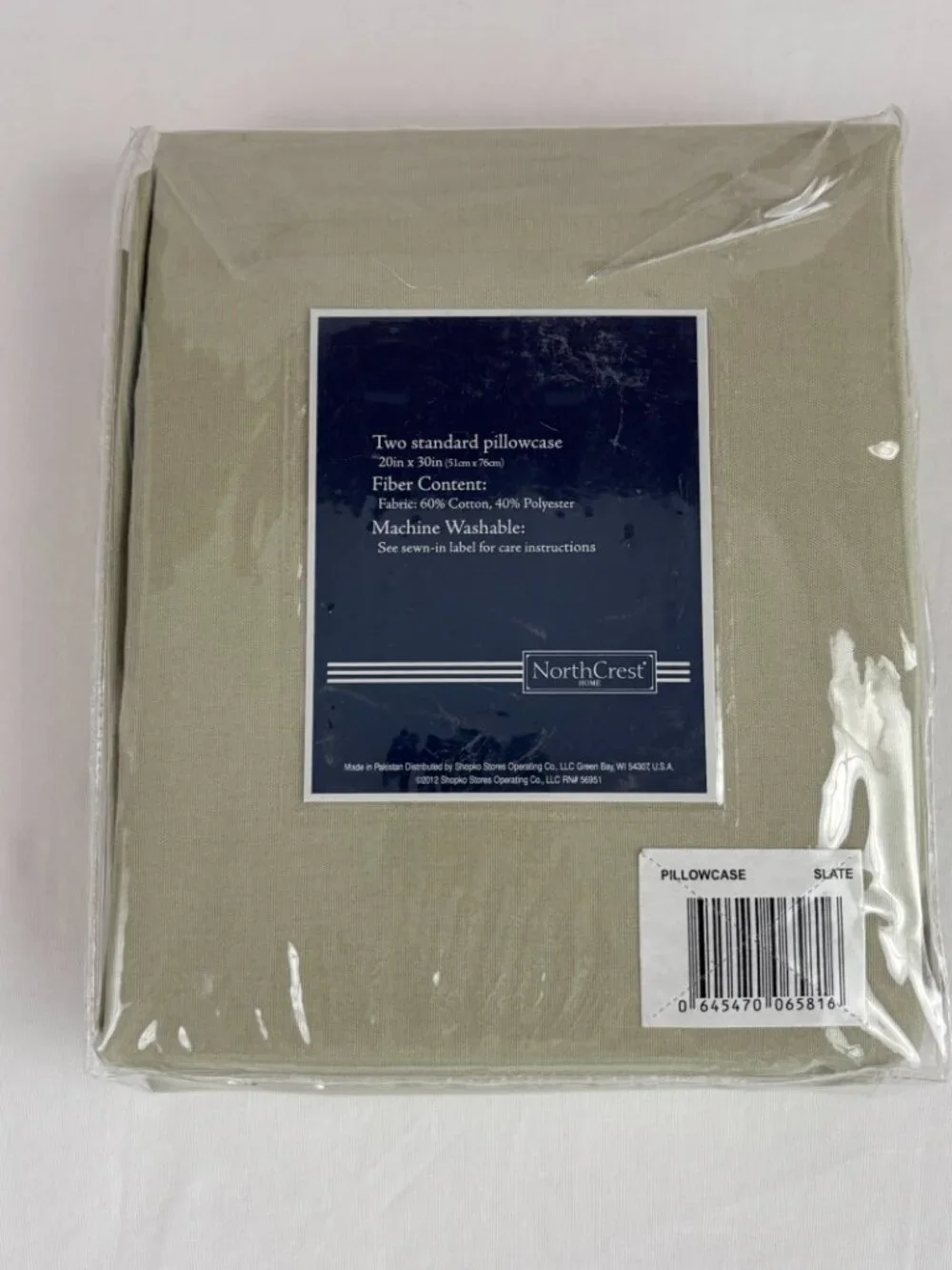 Northcrest Standard Pillowcases Cotton Polyester Green 250 TC